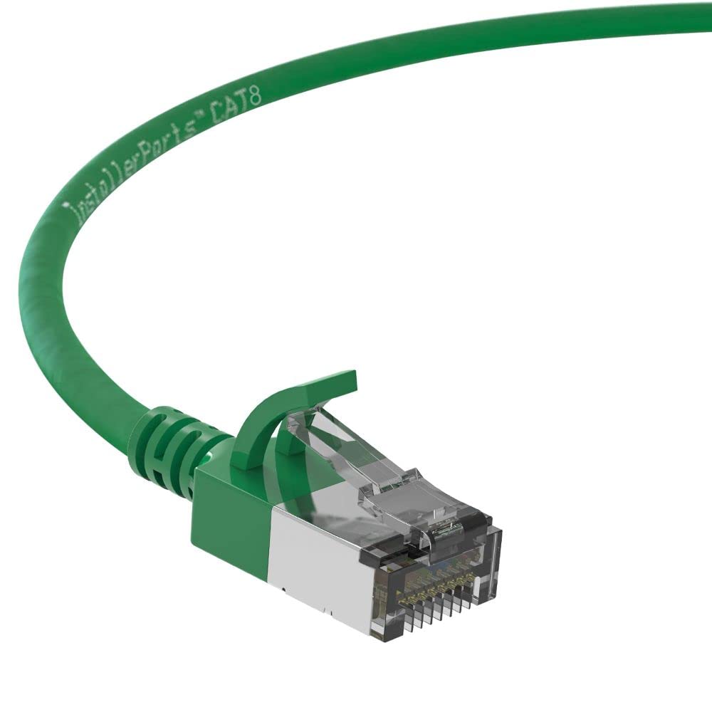 InstallerParts Ethernet Cable CAT8 Cable 5 FT - Green - FTP Professional Series - Super Slim 40Gigabits/Sec Network/High Speed Internet Cable for