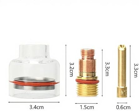 Tig溶接ガラスノズル大型キット ガスレンズ・コレット&セラミックカップ付 Wp-17/18/26トーチ用 2.4サイズ プレミアムocim Tig溶接機アクセサリー交換セット