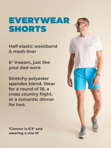 Image of Chubbies Everywear Men's Shorts - Mens Shorts Casual 6in Inseam, Elastic Waist, Water-Resistant, Zipper Pocket