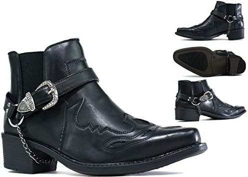 Stivali Slip-on Stivaletti Western Da Uomo In Stile Cowboy - Slip-on Con Tacco Cubano, Perfetti Per Equitazione E Look Motociclistico Scarpe Cowboy Chelsea - Foto 5