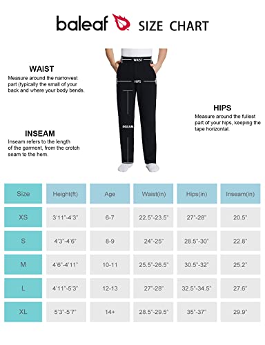 Baleaf Youth Boys/Girls Fleece Lined Pants Athletic Winter Thermal Cotton Sweatpants Open Bottom With Pockets Black Xl #TOP5