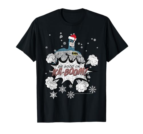 Image of DC Originals Christmas Batman Be Good Or Kaboom Santa Hat T-Shirt