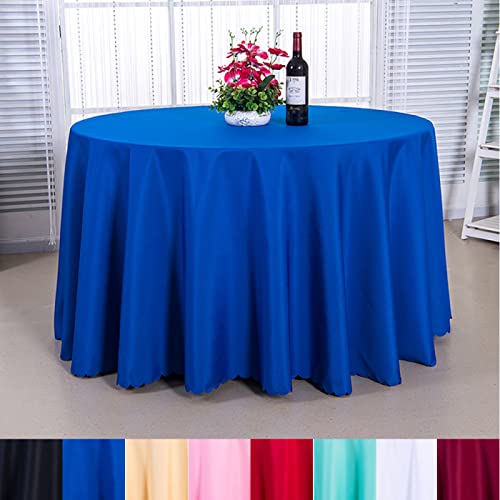 Nappe carrée anti-plis bleue 320 cm coton polyester pour grande table - 7