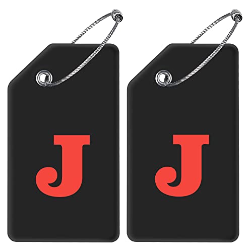 Gostwo 2 Pack Silicone Initial Luggage Tags for Suitcases Travel Essentials