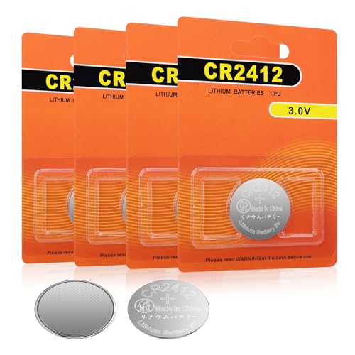 CR2412 Lithium Battery (4-Pack) 3V Coin Button Cell Battery - Long Lasting Power for Car Key Fob Garage Door Opener Doorbell Watch & More