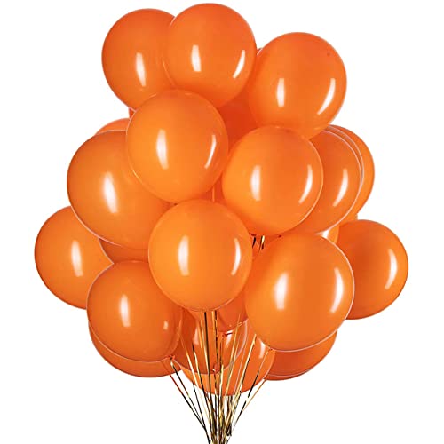50 Pièces Ballon en Latex Helium Orange,12 Pouces Ballon Baudruche pour Mariage Anniversaire Fiançailles Graduation Décorations de Fête