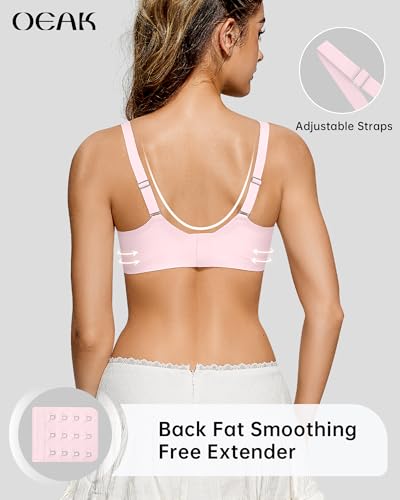Image of OEAK Womens Wireless Jelly Bras Scalloped Push Up No Underwire Bralette Supportive Tshirt Bra Seamless Comfortable Bras