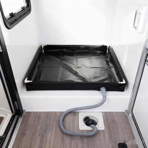Bandeja de ducha portátil, plegable, accesorio móvil para ducha, adecuada para tiendas de campaña, casas rodantes y playas, 31.5 x 31.5 x 3.9 pulgadas miniatura 3