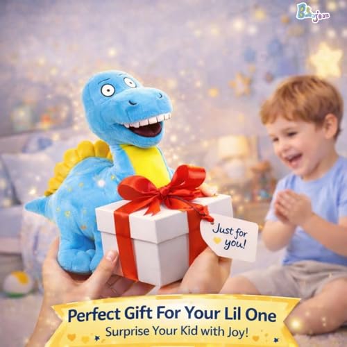 Image of 30 CM Dinosaur Soft Toy| Cartoon Blue Plush Stuffed Animal | Cute Cuddly Dino Teddy for Kids and Babies | Small Huggable Soft Toy Birthday Gift for Boys and Girls | Baby Plush Toy Stuff Toy