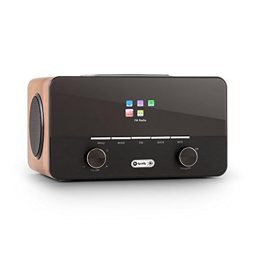 auna Connect 150 Black/Walnut, 2.1 Internet Radio, Wi-Fi Music Player, MP3 USB Port, AUX, Remote Control, Walnut
