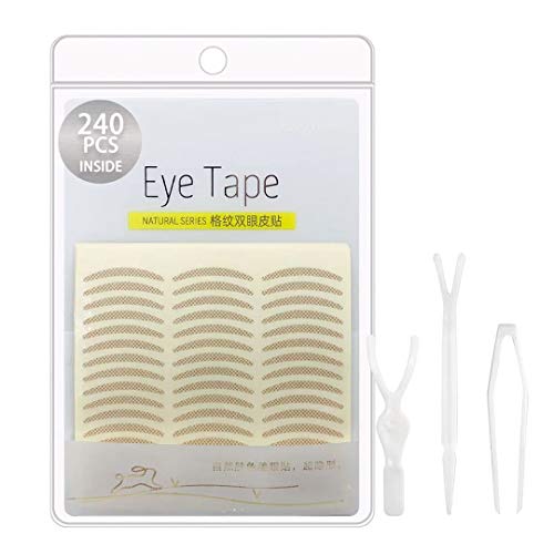 240pcs Invisible Eyelid Tape Double Eyelid Sticker(Sticky on One Side), Instant Eye Lift Strips - for Hooded, Droopy, Uneven, or Mono-eyelids Waterproof