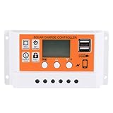 NOLITOY Solarregler 12v 10a Pwm Solarladeregler mit USB Digitaldisplay Lithium Ionen und Lithium Eisen Batterie Kompatibel Solargenerator Energieregler für Photovoltaikmodule