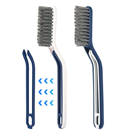 2PCS Multifunktionale Bodennahtbürste, 2-in-1-Reinigungsbürste Floor Seam Brush - Clip-Haar-Fensterreinigungsbürsten für Wandfliesen, Schienen, Fensterrahmen Cover