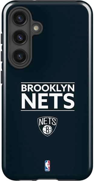 Skinit Impact Phone Case Compatible with Galaxy S25 - Officially Licensed NBA Brooklyn Nets Black Animal Print Design