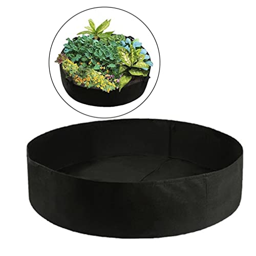 KUYYFDS Large Grow Bed Fabric Raised Garden Bed Round Planting Container Black Heavy Duty Felt for Planting Herb Flower Vegetable 20 * 50cm, Gardening