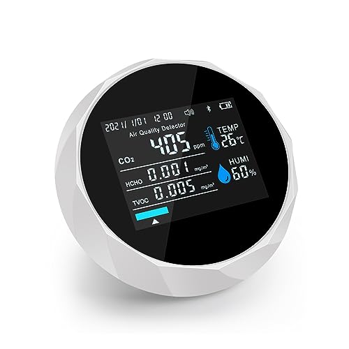 Monitor de aire CO2 multifunción blanco con bluetooth medidor de gas 2