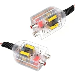 Zehiony 2 PCS Car K-28 High to Low Frequency Output Converters, RCA Audio Amplifier Output Converter, Plug and Play Subwoofer Modified Adapter, Portable Device for Sound Systems (Multicolored)