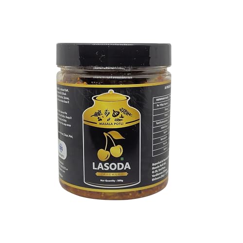 Image of Masala Potli Lasoda Gunda Pickle 500gm, Fresh and Flavorful Authentic Gumberry Achaar, Traditional Homemade Lasode Ka Achar, Freshly Made Pickle for Everyday Meals