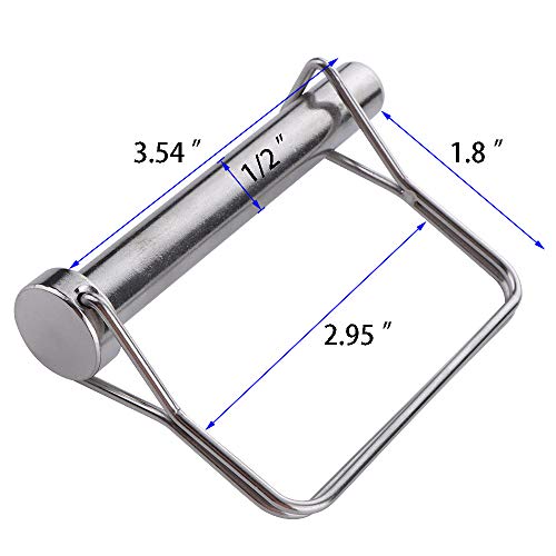 Large Square Safety Coupler Pin 1/2" X 3-1/2"(12.6Mm X 90Mm), Full Marine Grade 316 Stainless Steel Heavy Duty Shaft Locking Pin #TOP2