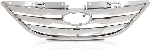 Parrilla delantera montaje cromo ABS plástico compatible con Hyundai Sonata 2011 2012 2013 HY1200154 863503S100