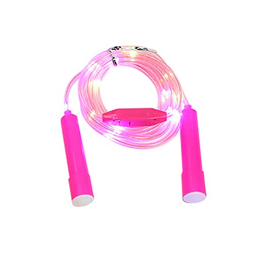 Light Up Red Jump Rope for Kids Adults Fitness Outdoor Exercise rope skipping for Men, Women and Kids Keeping Fit, Training, Workout and Weight Loss (pink)
