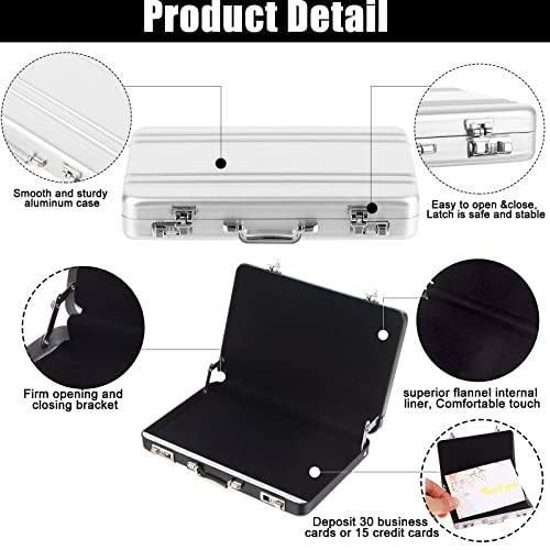 Obangong 4 Pcs Mini Business Card Holder Cute Password Briefcase Suitcase Aluminum Business Card Case Metal Credit Card Holder Id Cards Briefcase Gift For Men Woman #TOP2