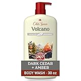 Old Spice Cleansing Body Wash for Men, 24/7 Shower Fresh with Lasting Scent, Exfoliate & Moisture, Gentle on Skin, Vitamin B3, Volcano with Dark Cedar + Amber Scent, 30 oz