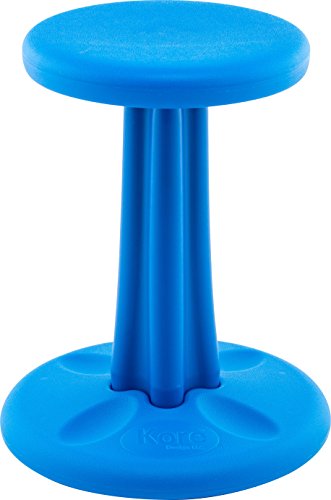 KORE Design Wobble Stool Chair, Girls + Boys Kid Desk Stools, Ergonomic Small Office Chairs, Flexible Seating for Active Kids, ADD/ADHD, Classroom, School, Home, Junior (16in), Age 8-9 yrs, Blue