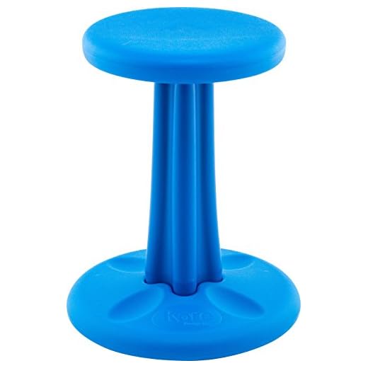 Kore Kids Junior Wobble Chair - Flexible Seating Stool for Classroom, Elementary School, ADD/ADHD - Made in The USA - Junior- Age 8-9, Grade 3-4, Blue (16in)