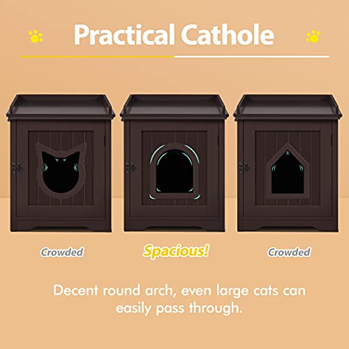 Yaheetech Cat Litter Box Enclosure, Cat Litter Box Furniture Hidden Cat Washroom, Indoor Crate Decorative Cat House Pet… - Image 6