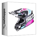 scorpion casco off-road per moto vx-16 evo air analog nero metallizzato blu rosa taglia l mototopgun 146-475-352-05