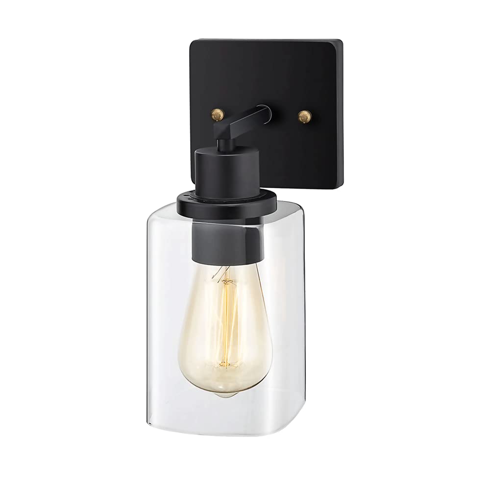 Lámpara de pared industrial con vidrio transparente que maximiza la luz en tu salón