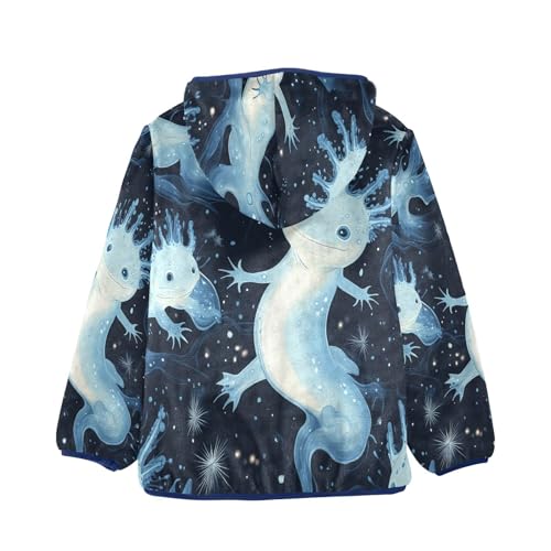 Axolotl in Space Toddler Fleece Jacket Girl Boys Hooded Fleece Jacket Coat Warm Outwear Zip-up 3-10T2