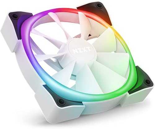NZXT AER RGB 2-120mm - HF-28120-BW - Advanced Lighting Customizations - Winglet Tips - Fluid Dynamic Bearing - LED RGB PWM Fan - Single (Lighting Controller REQUIRED & NOT INCLUDED) - White