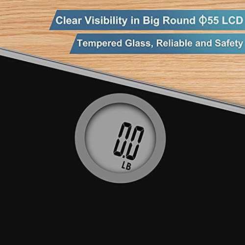 Vitafit Digital Scales for Body Weight Bathroom Scales, Weighing Scales with Step-On Technology, LCD Display(400lb),Batteries Included, Superb Black