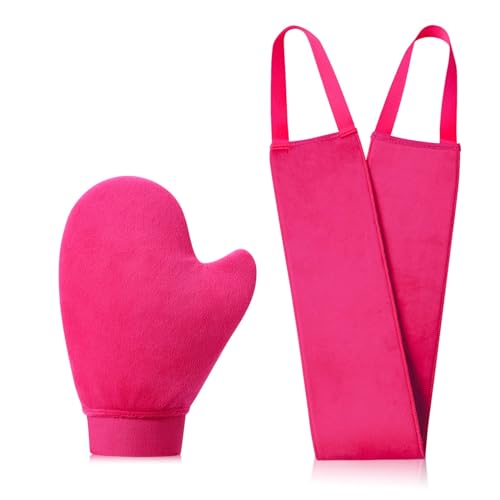 KELILO UK Patented Self Tanning Mitt 2 in 1 Kit with Fake Tan Mitt and Back Tanner Applicator, Double-Sided Velvety Self Tan Mitt Glove, Tanning Gloves, Lotion Applicator for Back Tanning Mitt