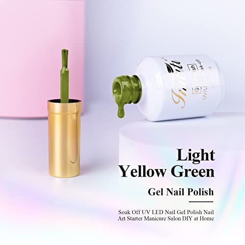 Imtiti Olive Green Gel Nail Polish, 1 Pcs 0.5 Fl Oz Eucalyptus Green Gel Nail Polish Color Soak Off Gel Polish Nail Art Manicure Salon Diy Nail Lamp Gel Nail Design Christmas Decoration #TOP6