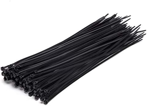 Glengor Black Cable Ties - Pack of 100 | 300 x 3.6mm | Multi-Purpose Plastic Heavy Duty Zip Wrap | Thin, Easy to Use, Security Cable Ties for Home, Garden, Office, DIY, Industrial, Events & Tool Kit