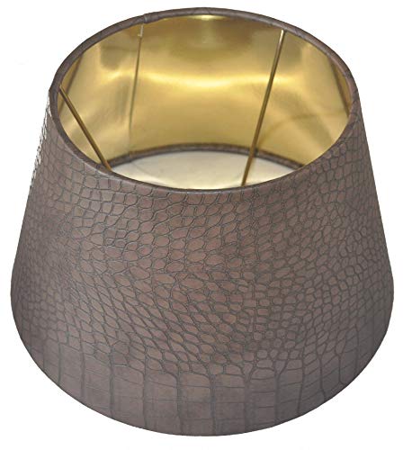 Designer Lampenschirm Kaiman Optik Leder Imitat konische Form (BRAUN 20 * 30 * 18cm)