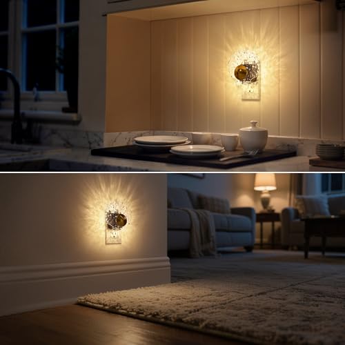 Image of DORESshop LED Night Light Plug in, [2 Pack] Night Lights Plug into Wall | Dusk-to-Dawn Sensor, 3000K Soft White, 0-100LM Adjustable Brightness, Dimmable Nightlights for Adults, Bathroom, Hallway