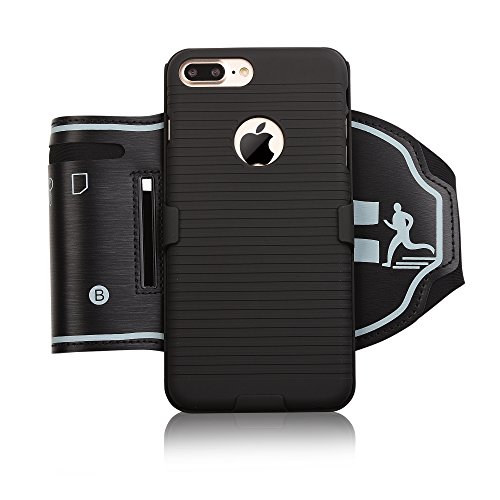 Iphone 8 Plus,7 Plus Sport Armband, 180° Rotative Holster, Open Face Armband Ideal For Fitness Apps. Hybrid Hard Case Cover With Sport Armband Combo,Running Case For Sports Jogging Exercise Fitness #TOP4
