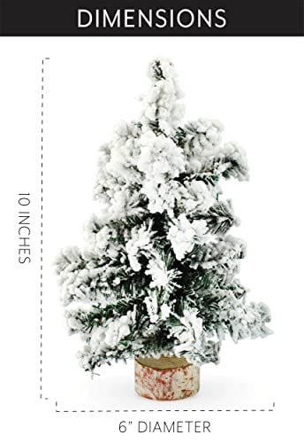 AuldHome Flocked Mini Christmas Tree Set #TOP15