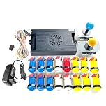 9800 in 1 DX Special Plus DIY Kit 8 Way Joystick Happ Style Push Button Arcade Game Console Cabinet Bartop (Blue Yellow)