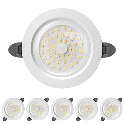 ACELIFE Spot LED encastrable, IP44 Spot led Interieur, Spot Encastrable Extra Plat 28mm, 5W 600lumen Equivalent 50W Incandescence, Blanc Neutre 4500K, pour Salle de Bain, Salon, Cuisine, Lot de 6