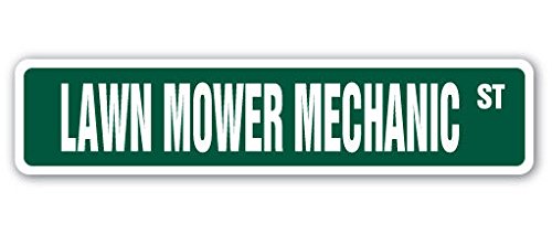 Cortan360 Lawn Mower Mechanic Street Sign Repair Repairman Tractor Riding Mowing 8" Sticker Decal