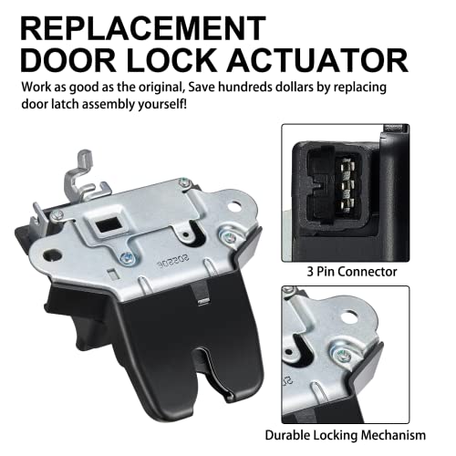 Image of SYERAL Tailgate Latch Assembly Trunk Lid Actuator Compatible for Kia Rio Sedan 2012-2017 Replace Liftgate Latch Lock 812301W000, 812301W010