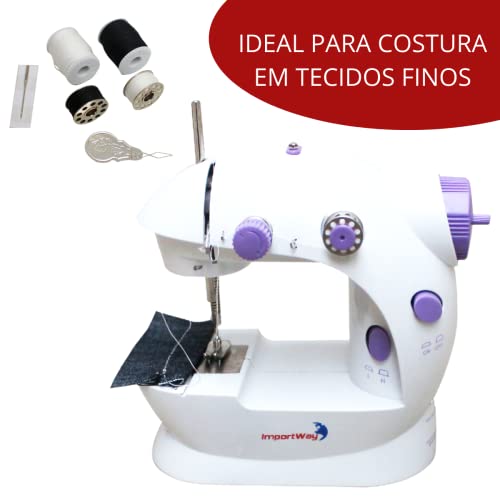 Mini Máquina de Costura Portátil 2 Velocidades Bivolt IWMC507, Importway