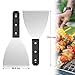 Grillspachtel, Joyfair 2 Stück Plancha Spachtel Küchenspachtel Set, Grill Spachtel Edelstahl mit ABS-Kunststoffgriff, Pizzaspatel für BBQ/Küche/Kochen/Reinigen, Schräger Rand & Spülmaschinenfest