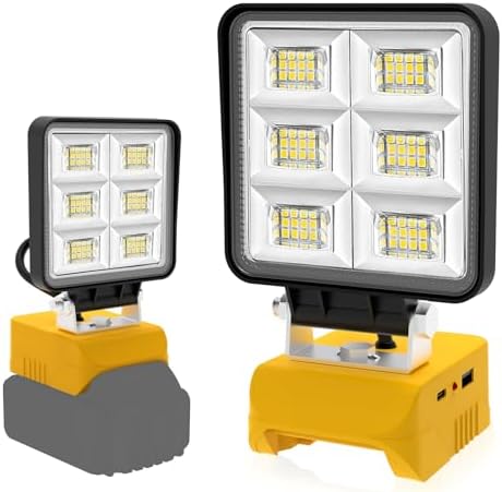 T-SUN 48W Akku Lampe Kompatibel mit Dewalt 18V, 5200LM LED Arbeitsleuchte | Tragbare Baustrahler mit 2 Modi Helligkeit, Multifunktionales Flutlicht Strahler für Autoreparatur, Heim