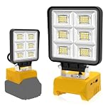 T-SUN Cordless Work Light Compatible with Dewalt 18V/20V Battery Wide Beam 48W Spotlight with Low Voltage Protection & USB-C Charging 5200LM for Jobsite Emergency Workshop Garage (No Battery)